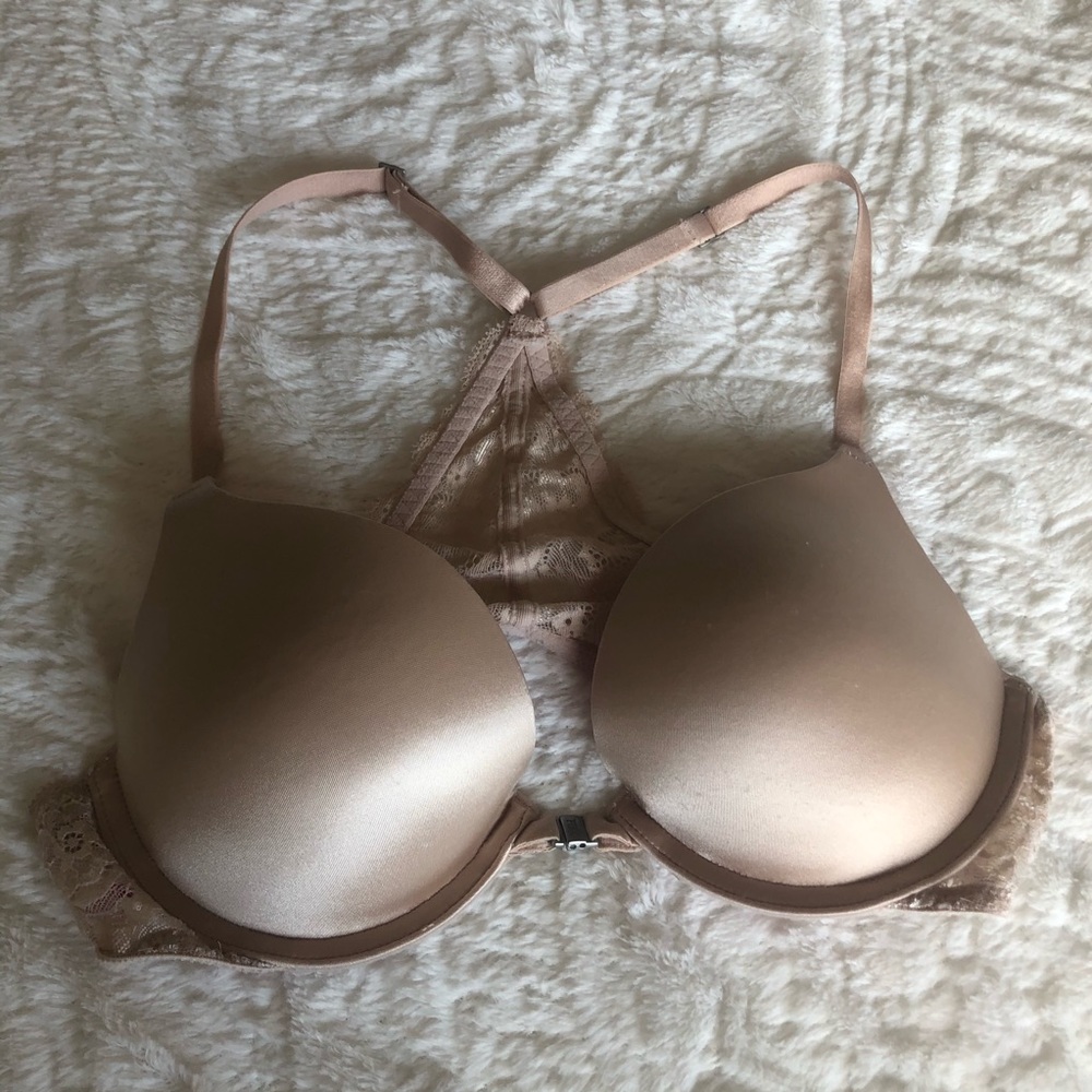 PINK Victoria’s Secret Nude Push-Up Racerback Bra